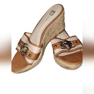 Anne Klein Limited Edition Lion Head Wedge High Heel Size 7